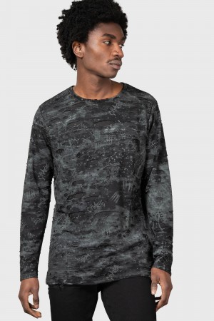 Killstar Andrazzi Long Sleeve Top Oberteile Herren Schwarz | VJF451078