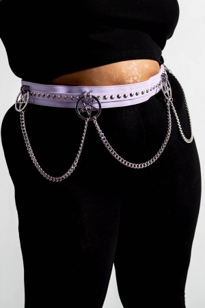 Killstar Curses Belt [LILAC] [PLUS] Wearable Unisex Lilac | TNE041673