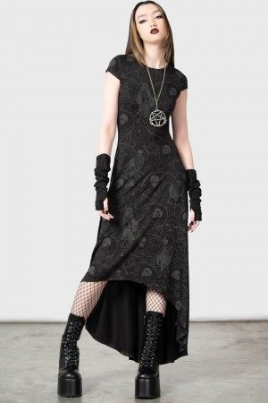Killstar Danse Maxi Kleider Kleid Damen Schwarz | DVJ371240