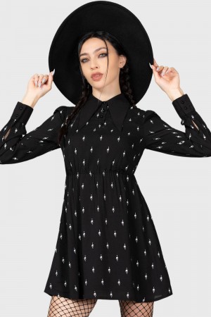 Killstar Detest Babydoll Mini Kleider Kleid Damen Schwarz | YZV879410