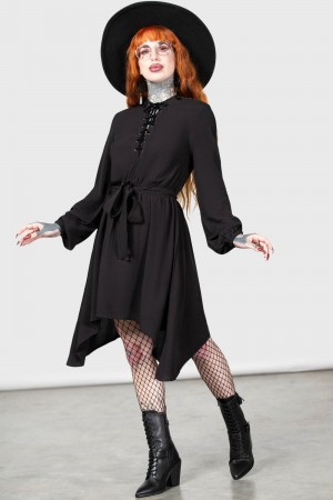 Killstar Duality Kleider Kleid Damen Schwarz | HQY789413
