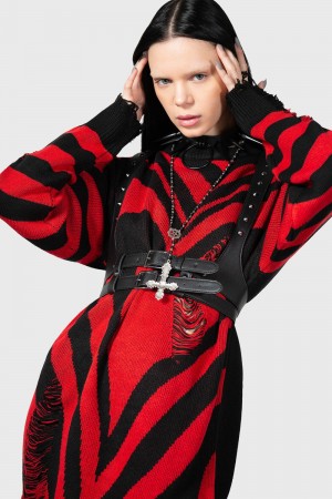 Killstar Libi Pullover [RED] Oberteile Damen Rot | TKM710925