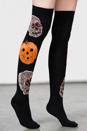 Killstar Morbid Over Knee Socks Wearable Unisex Schwarz | NDI615948