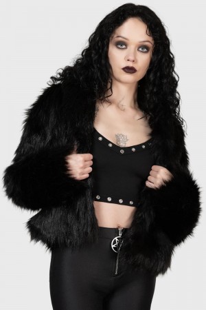Killstar Nightmare Nemesis Coat Oberbekleidung Damen Schwarz | RPJ271406