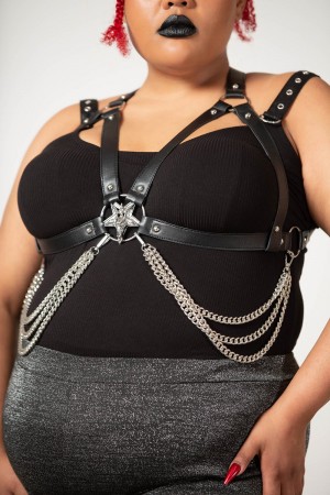 Killstar Party Ghoul Harness [PLUS] Wearable Unisex Schwarz | ENA176082