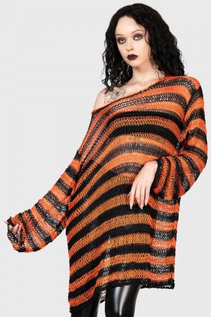 Killstar Pumpkin Patch Pullover Oberteile Damen Orange | FOV042867
