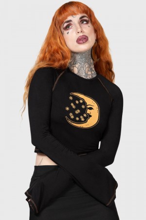 Killstar Rising Night Top Oberteile Damen Schwarz | DOF076312