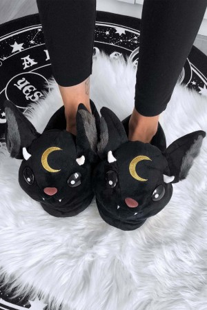 Killstar Vampir Slippers Hausschuhe Unisex Schwarz | DOP560318