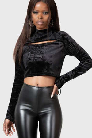 Killstar Vanquished Top Oberteile Damen Schwarz | RBZ093174