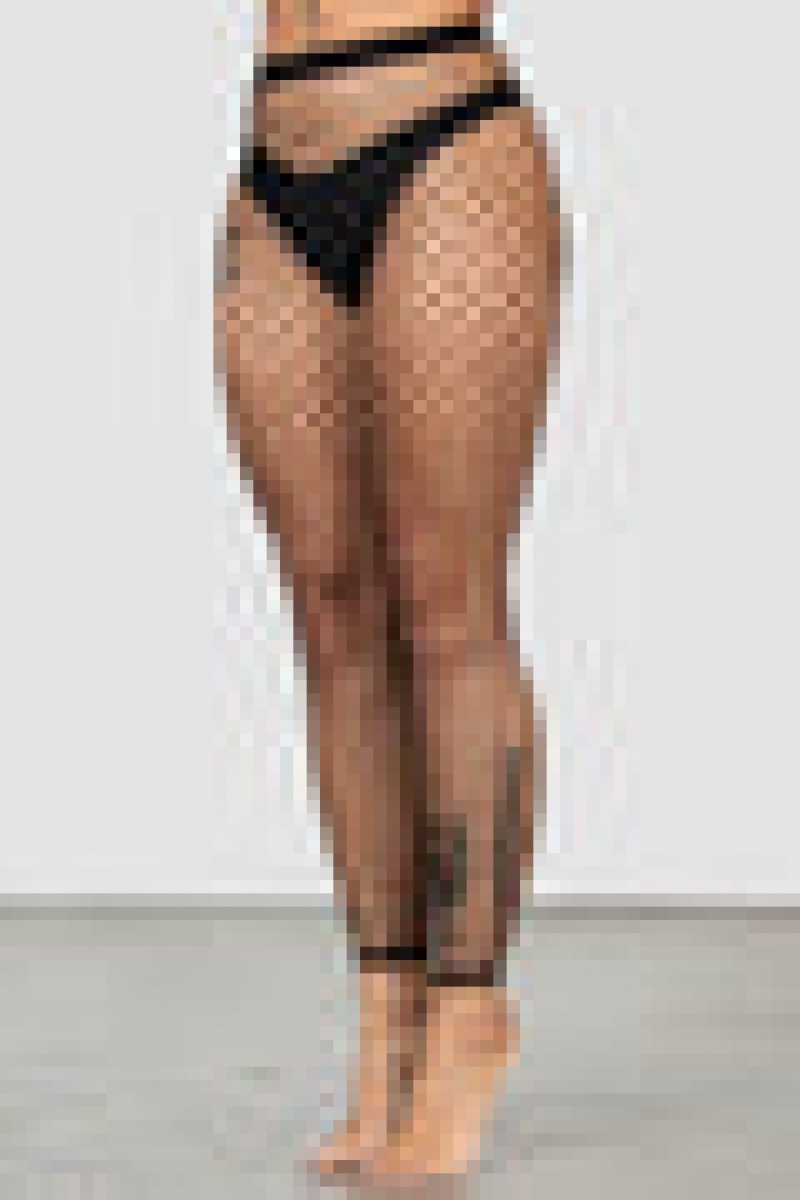 Killstar All Caught Up Fishnet Leggings [B] Unterteile Damen Schwarz | FED102694