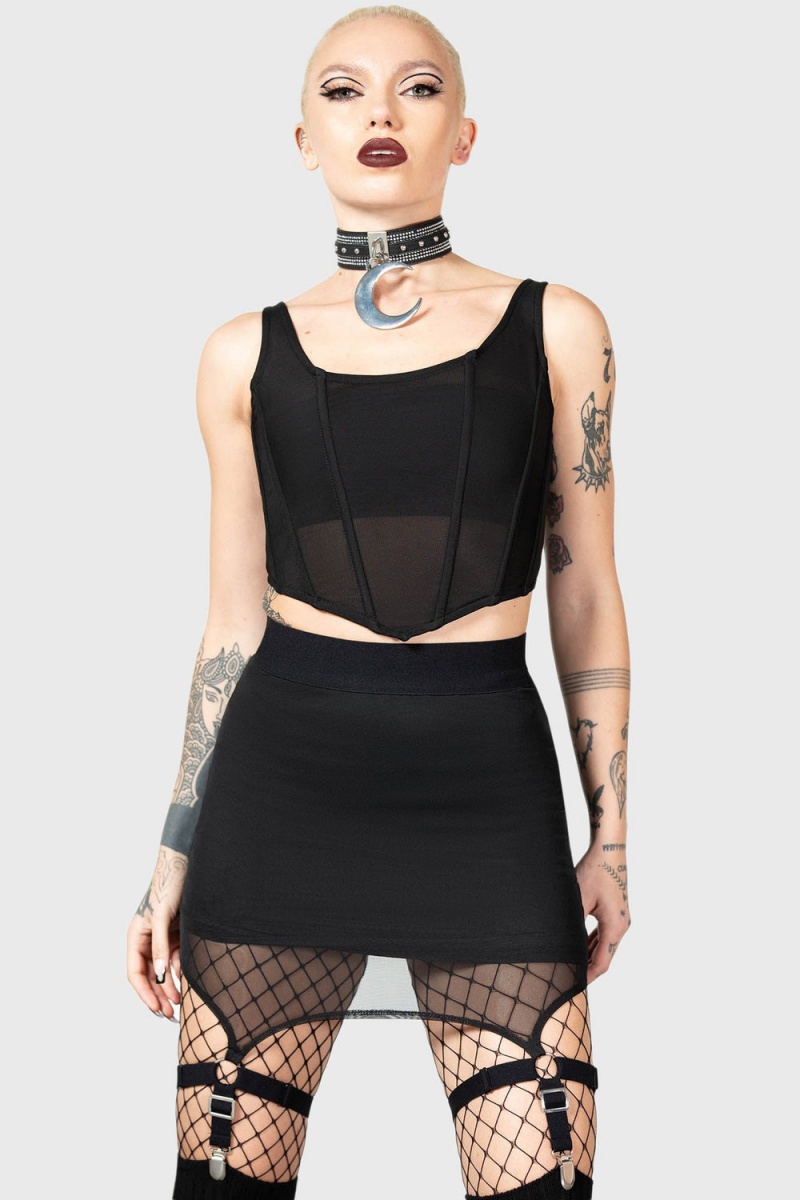 Killstar Cassandra Mini Skirt Unterteile Damen Schwarz | YGU735012
