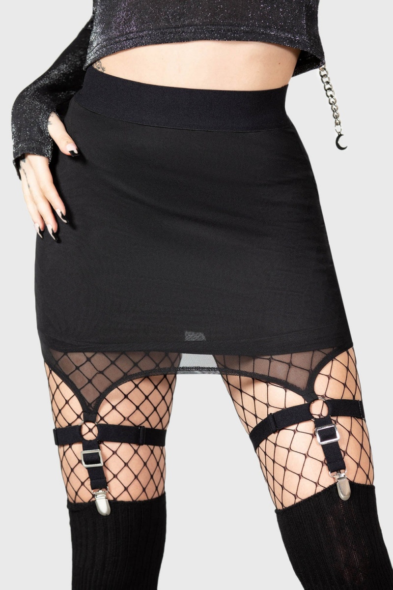 Killstar Cassandra Mini Skirt Unterteile Damen Schwarz | YGU735012