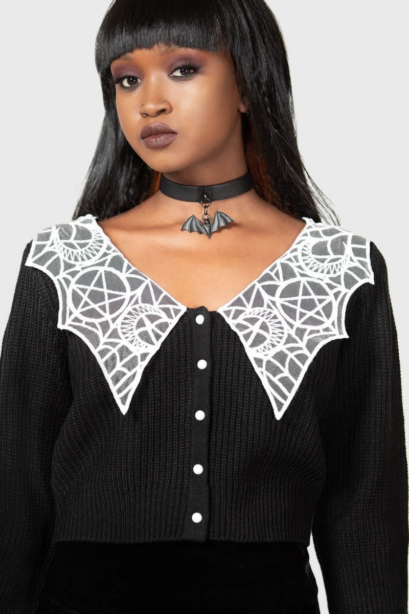 Killstar Clarita Chlo Cardigan Oberteile Damen Schwarz | XUH319504