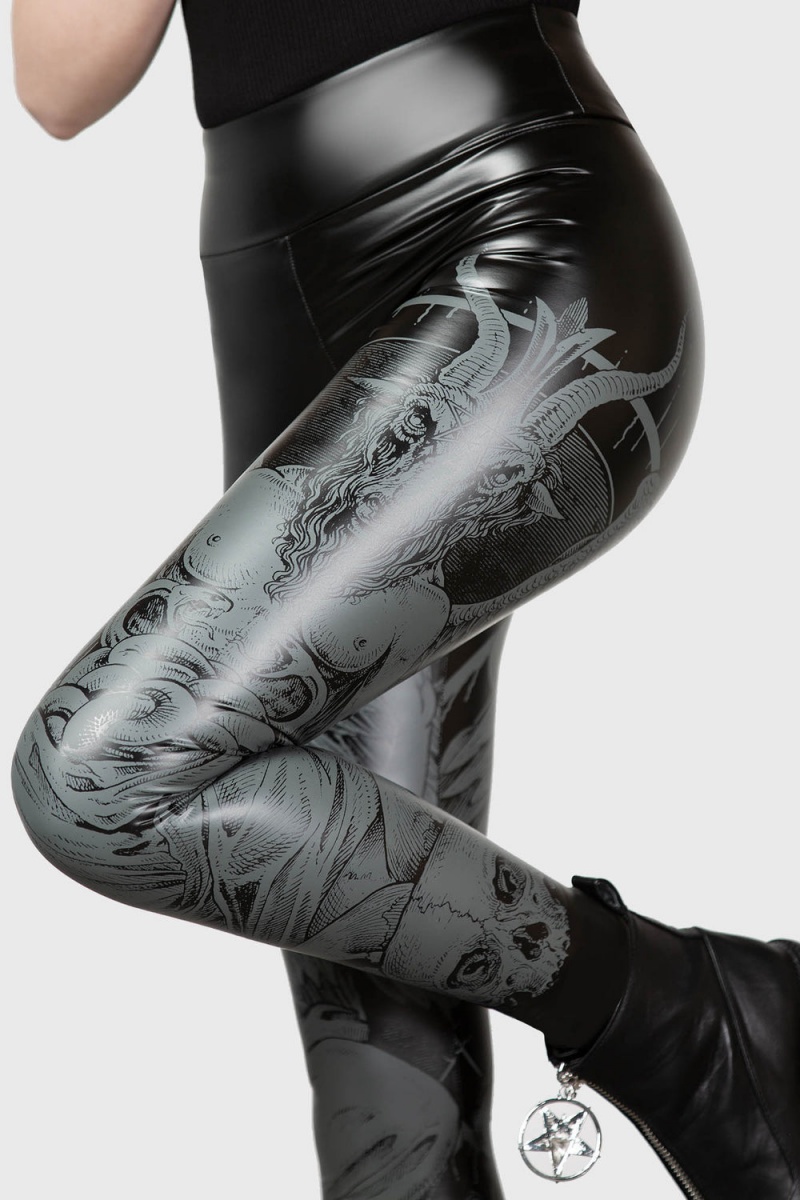 Killstar Dark Forces Leggings Unterteile Damen Schwarz | CYJ718453