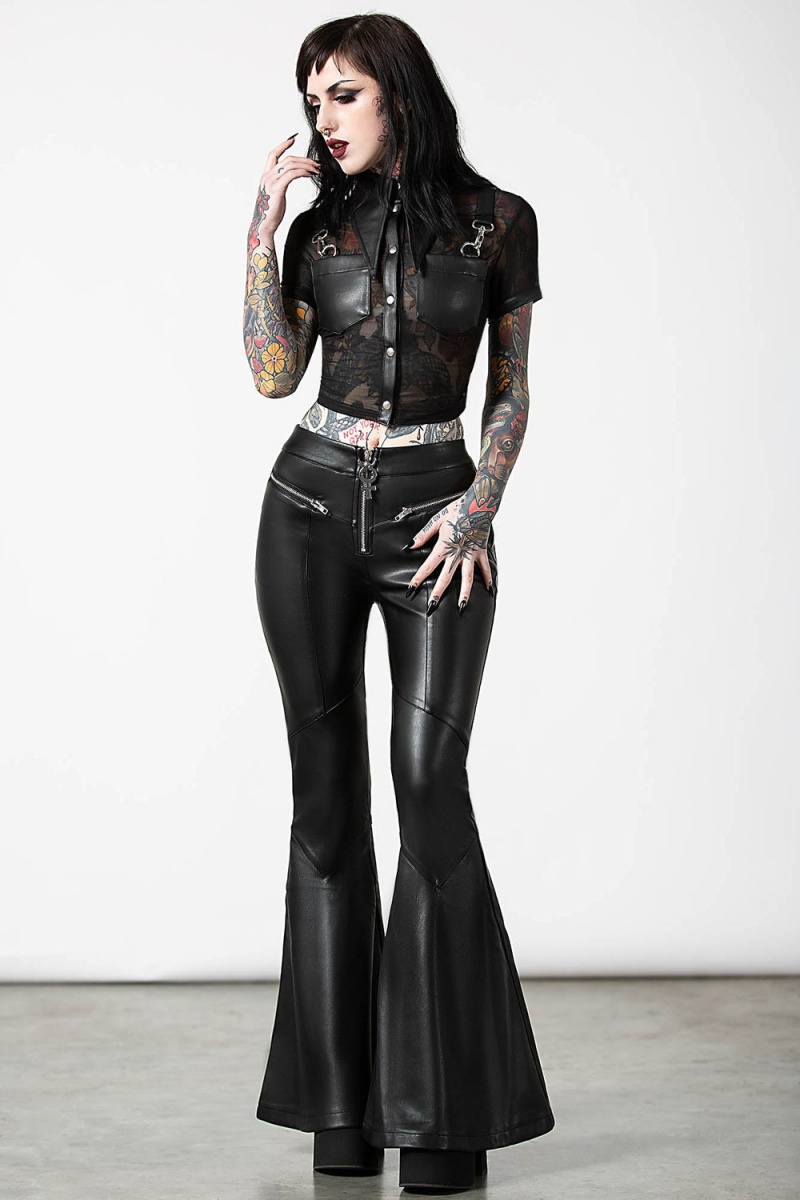 Killstar Dark Halo Crop Shirt Oberteile Damen Schwarz | CRS538146
