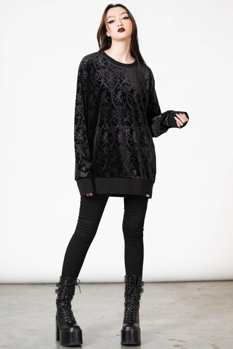 Killstar Ealhswith Sweatshirt Oberteile Damen Schwarz | EJU268951