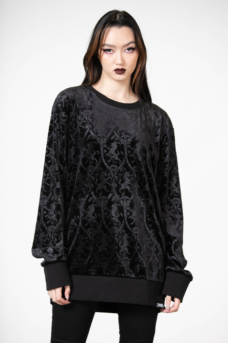 Killstar Ealhswith Sweatshirt Oberteile Damen Schwarz | EJU268951