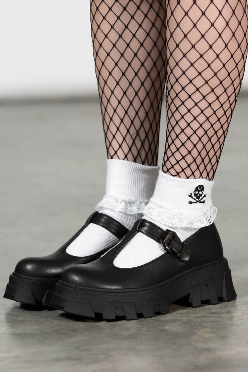 Killstar Eclipse Mary Janes Sportschuhe Unisex Schwarz | IFT426035