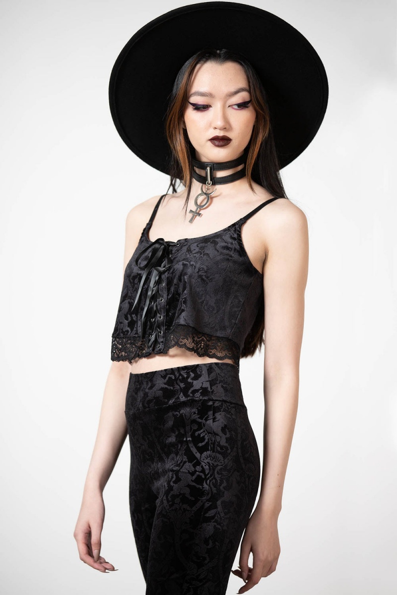 Killstar Fabled Tank Top [B] Oberteile Damen Schwarz | OSB549631