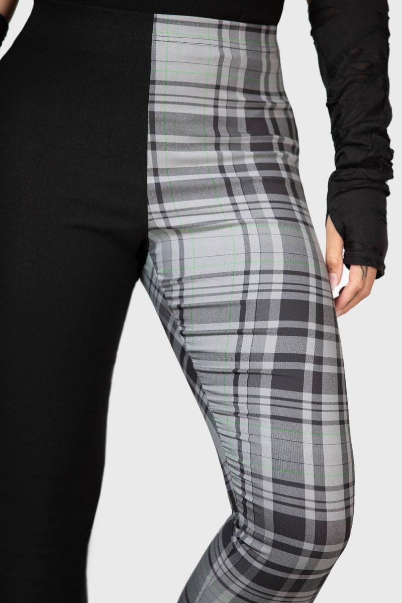 Killstar Heartbreaker Leggings Unterteile Damen Schwarz Grau | DMQ043987