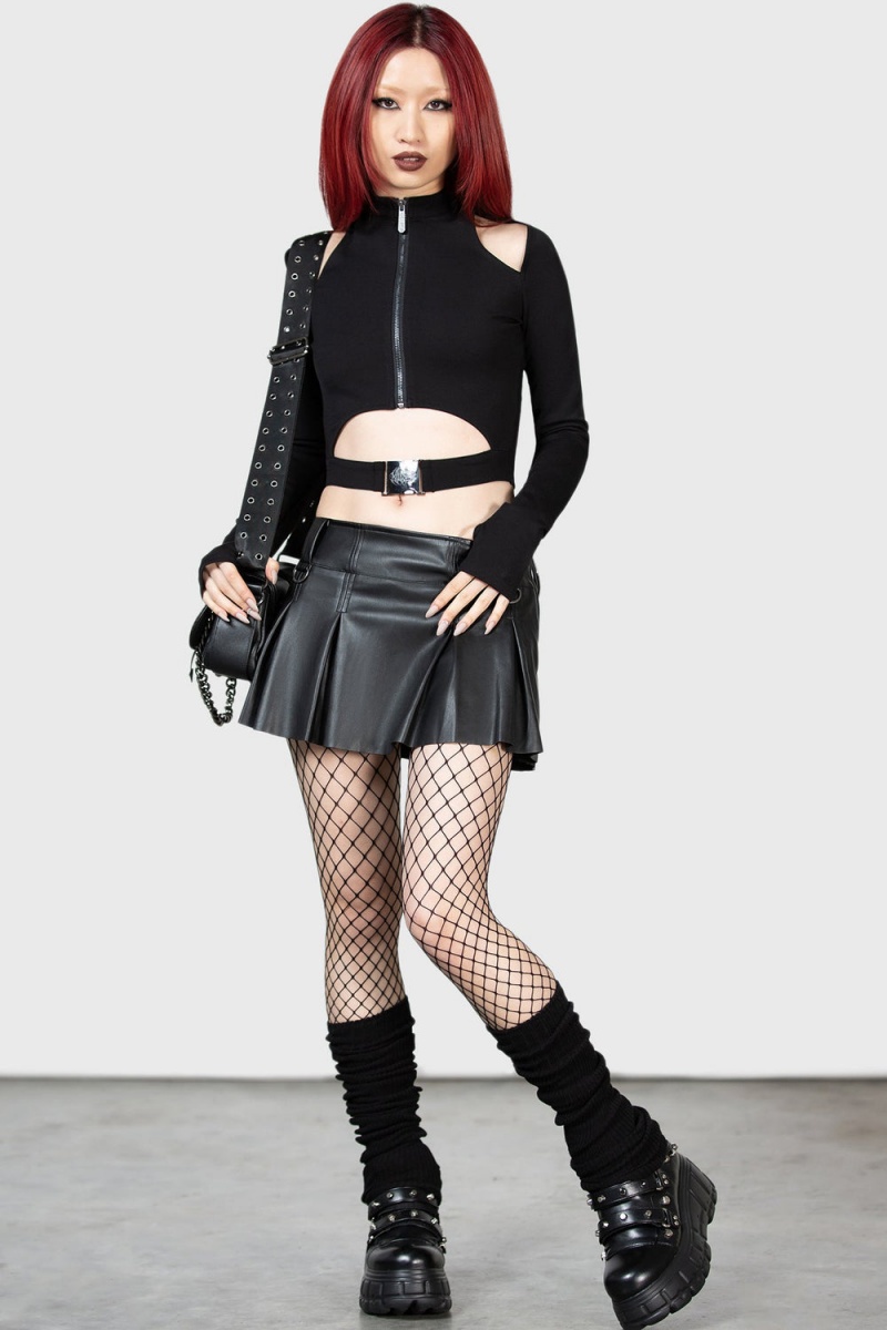 Killstar Helix Hexx Top Oberteile Damen Schwarz | RIT420739