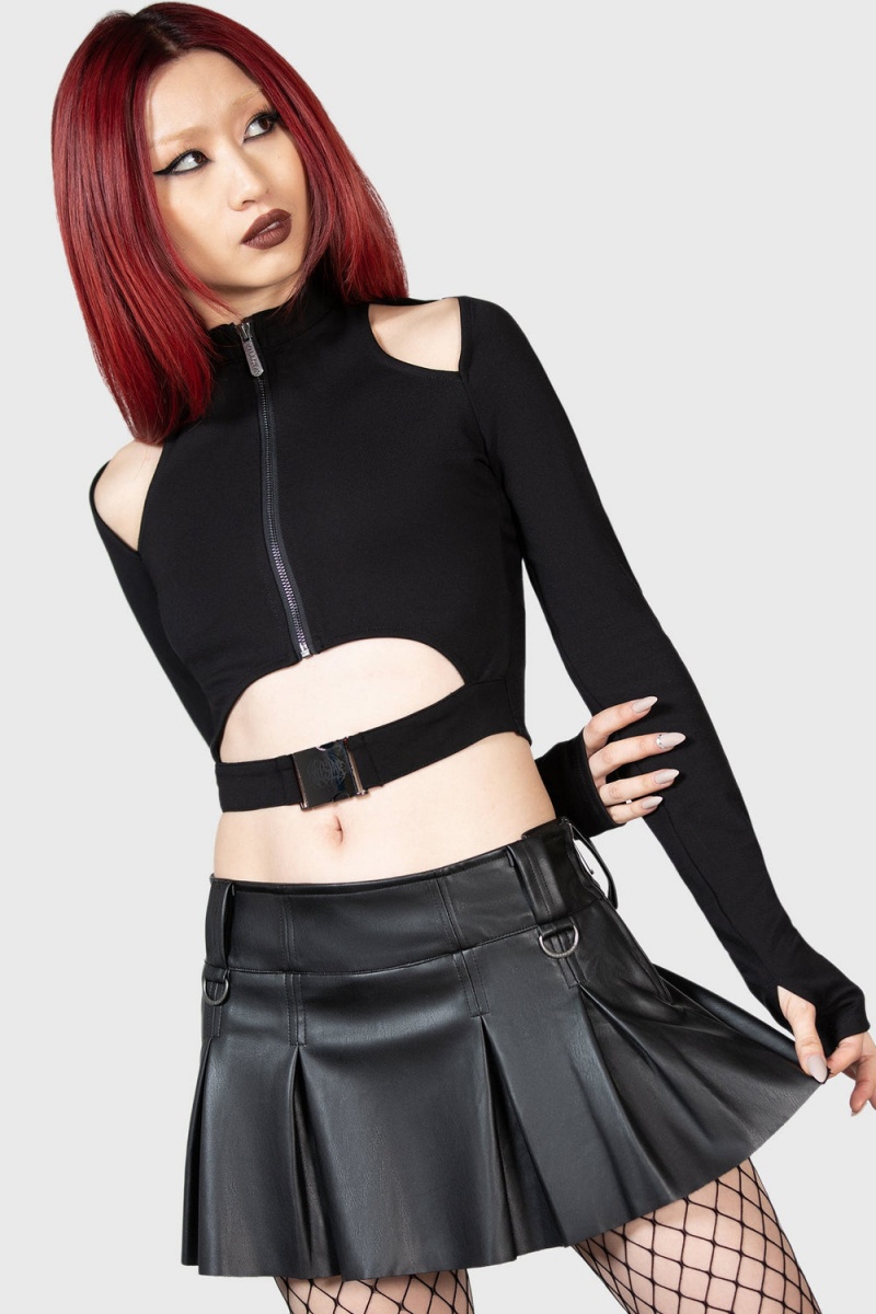 Killstar Helix Hexx Top Oberteile Damen Schwarz | RIT420739