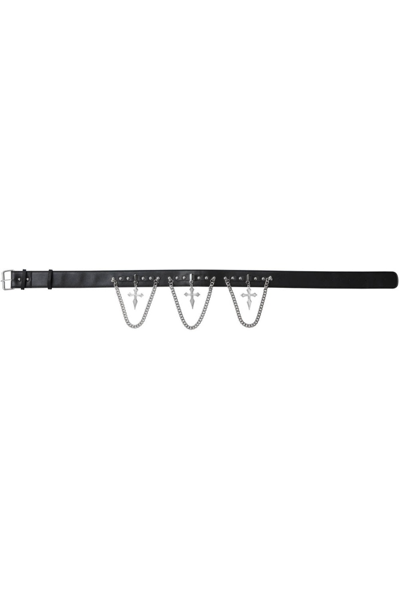 Killstar Hope To Die Cross Belt [PLUS] Wearable Unisex Schwarz | PXQ109237