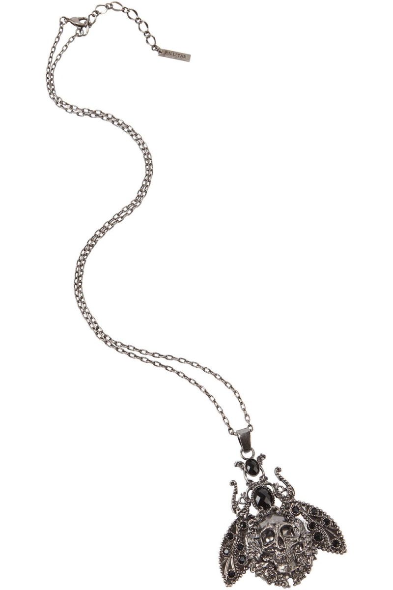 Killstar Insecta Morte Necklace [S] Schmuck Unisex Silber | VTA109286