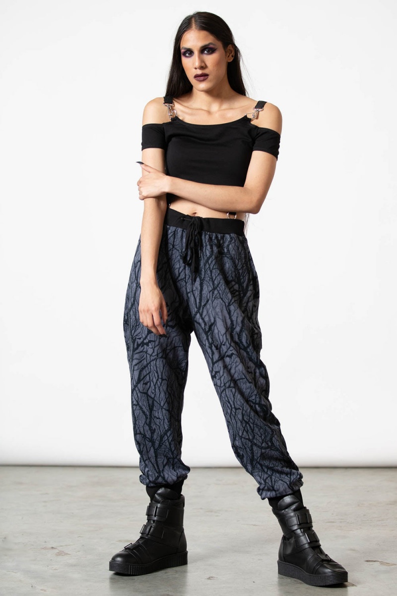 Killstar Into The Woods Joggers Unterteile Damen Grau | BGP153726
