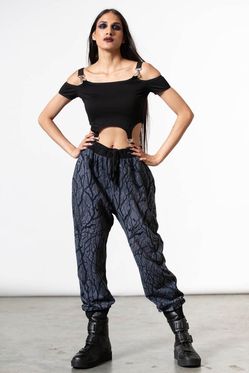 Killstar Into The Woods Joggers Unterteile Damen Grau | BGP153726