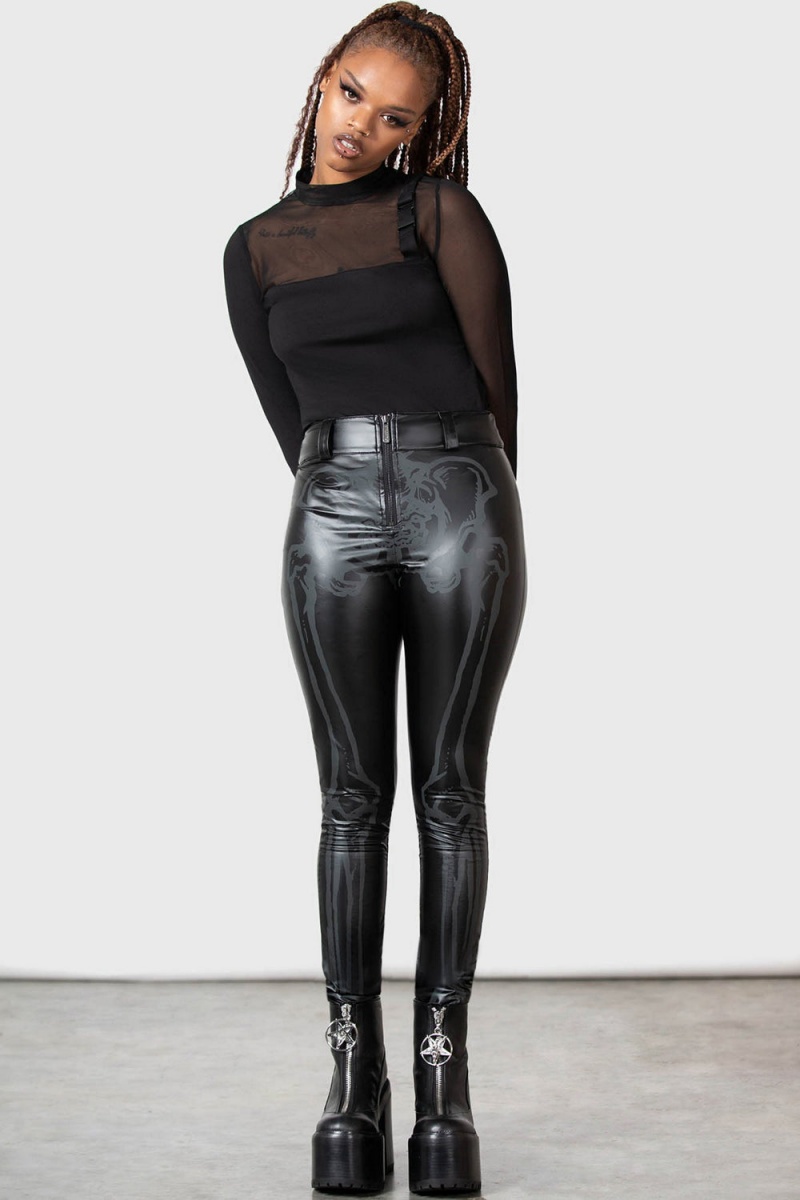 Killstar Keister Leggings Unterteile Damen Schwarz | PXN573068