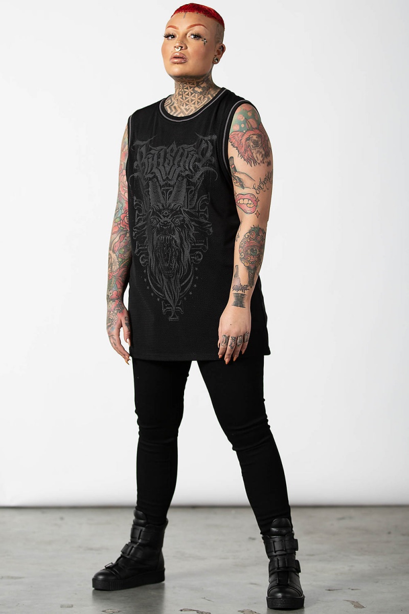 Killstar Knockdown Mesh Vest Oberteile Damen Schwarz | ZRN579321