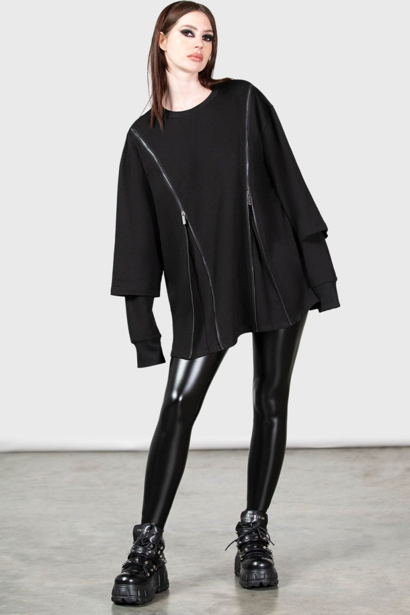 Killstar Kyanite Top Oberteile Damen Schwarz | TYM867421