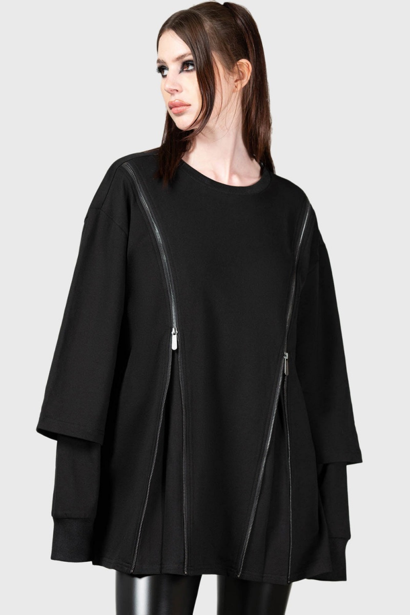 Killstar Kyanite Top Oberteile Damen Schwarz | TYM867421