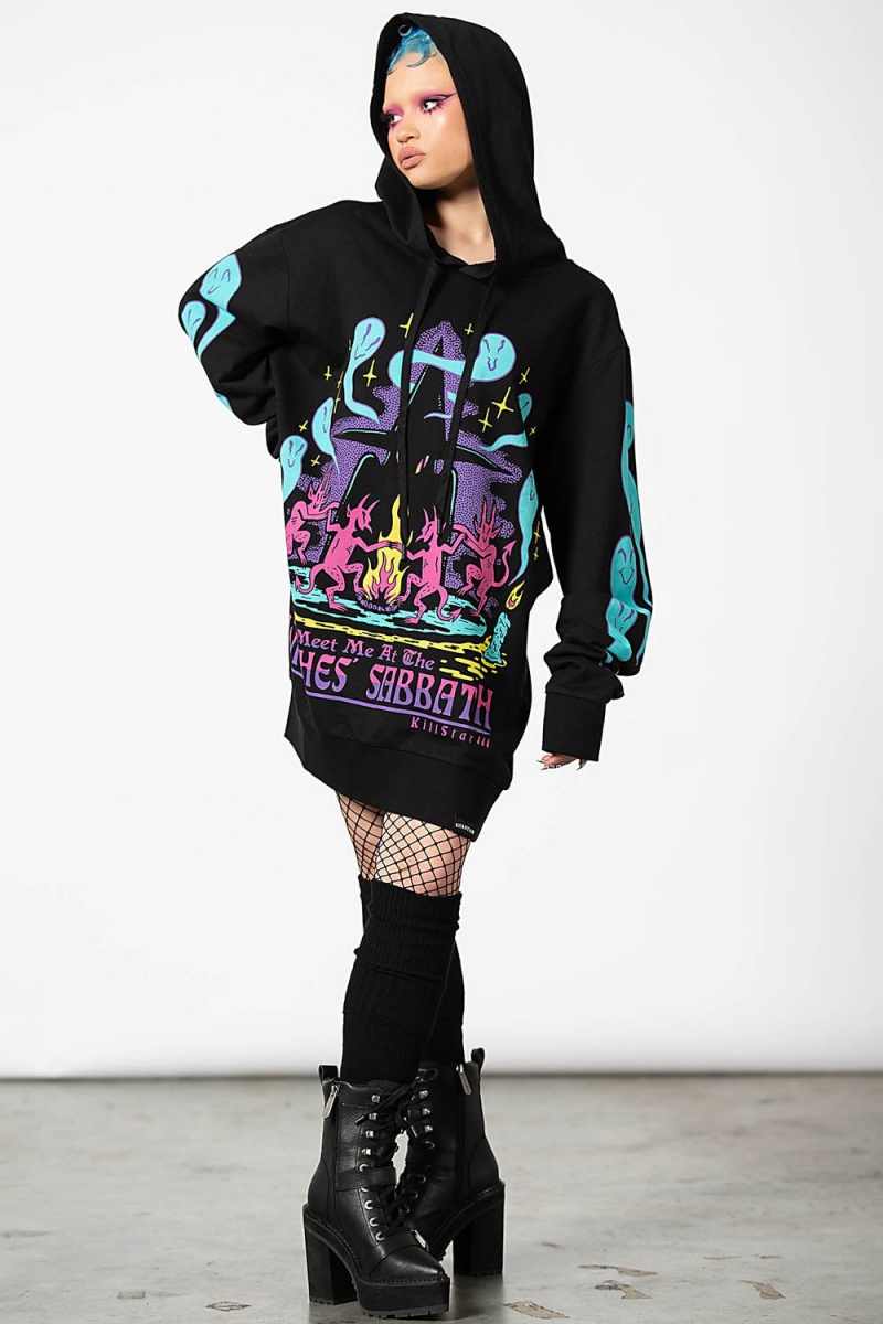 Killstar Let's Dance Pull-Over Hoodie Oberbekleidung Damen Schwarz | LKT125943
