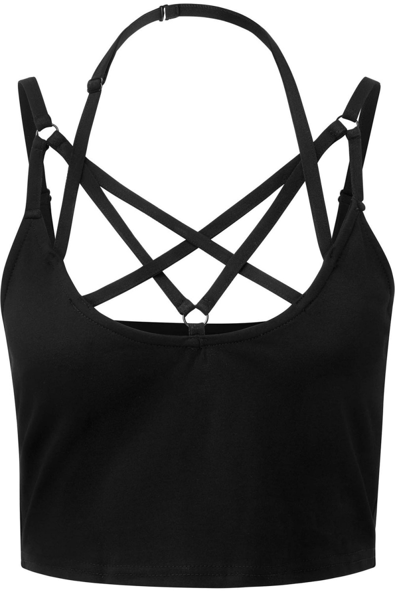 Killstar Magica Crop Top Oberteile Damen Schwarz | WGS169075