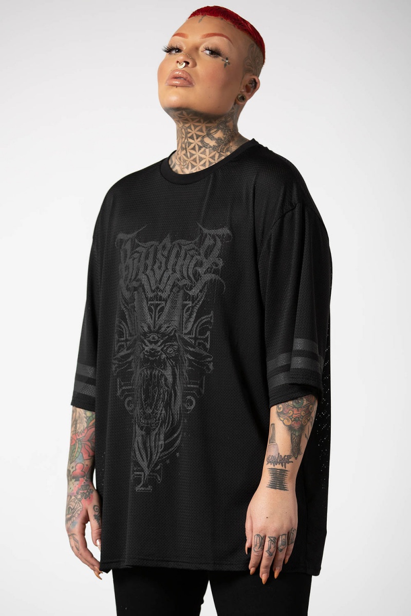 Killstar Mega Meh Mesh Top Oberteile Damen Schwarz | HGU460357