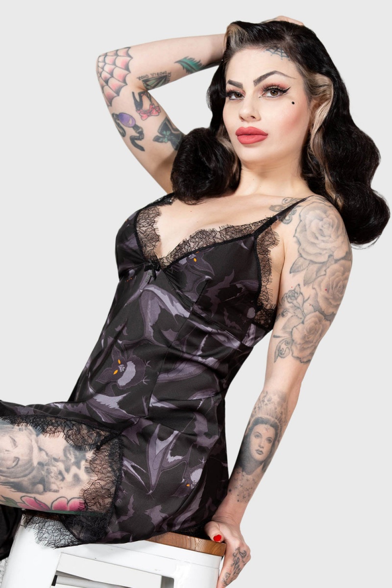 Killstar Midnight Ire Lounge Kleider Loungewear Damen Schwarz | WCX294678