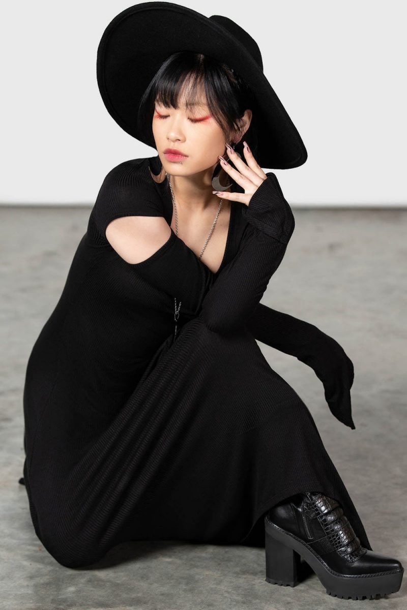 Killstar Morgan Le Fay Kleider Kleid Damen Schwarz | GMS361852