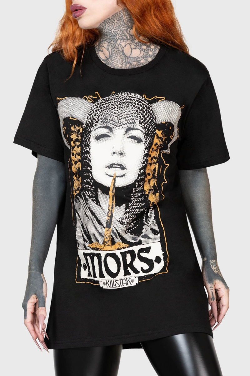Killstar Mors T-Shirt Oberteile Damen Schwarz | LVJ026954