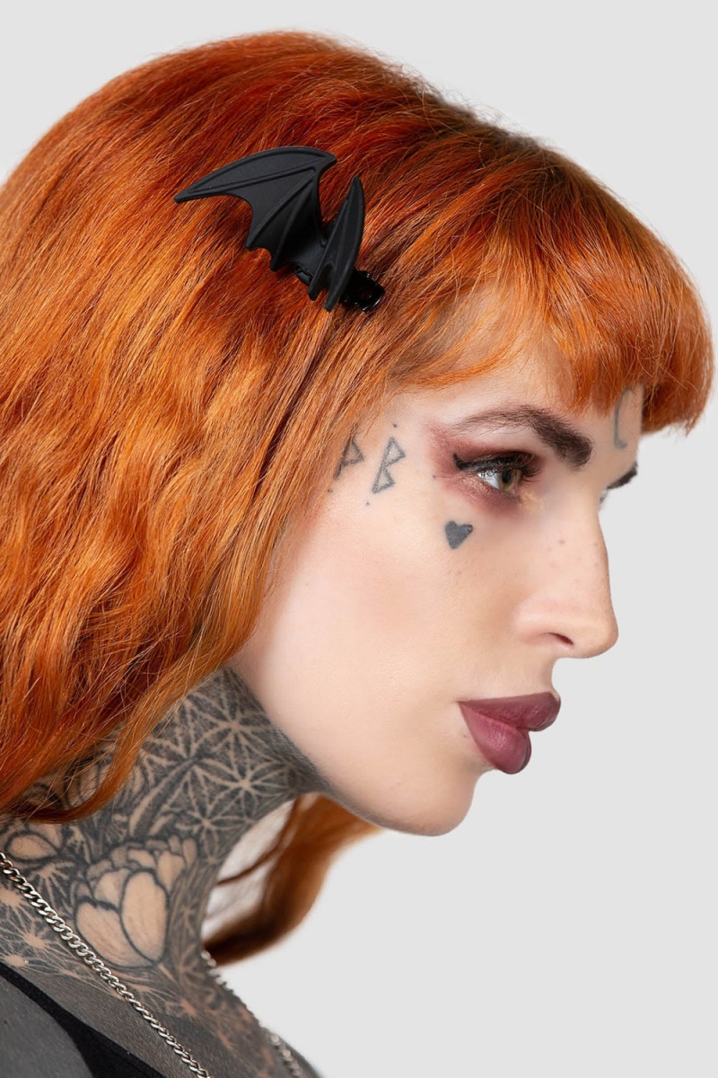 Killstar Night Creature Hair Clip Kopfbedeckung Unisex Schwarz | YCK298135