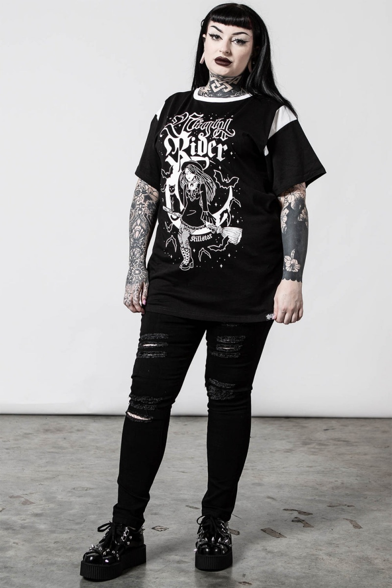 Killstar Nightrider Top Oberteile Damen Schwarz | HNG283564