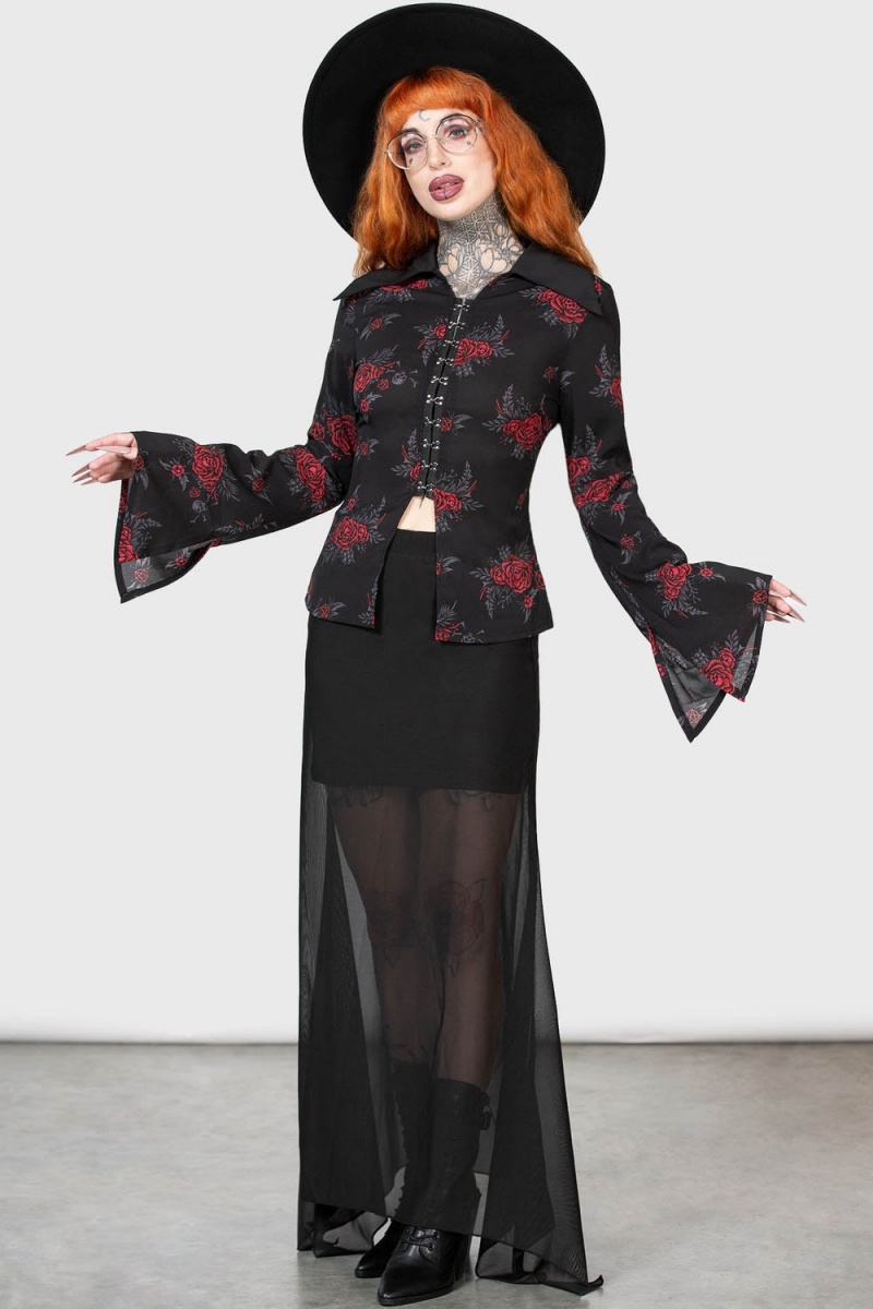 Killstar Pandora Fatale Top Oberteile Damen Rot | GSF847259