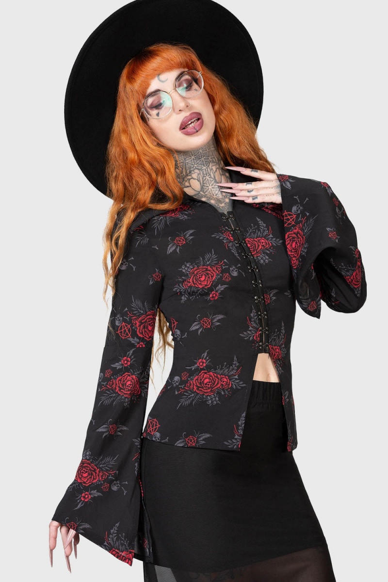 Killstar Pandora Fatale Top Oberteile Damen Rot | GSF847259