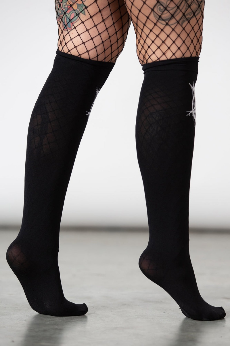 Killstar Penta Blood Stockings Wearable Unisex Schwarz | HPR105937