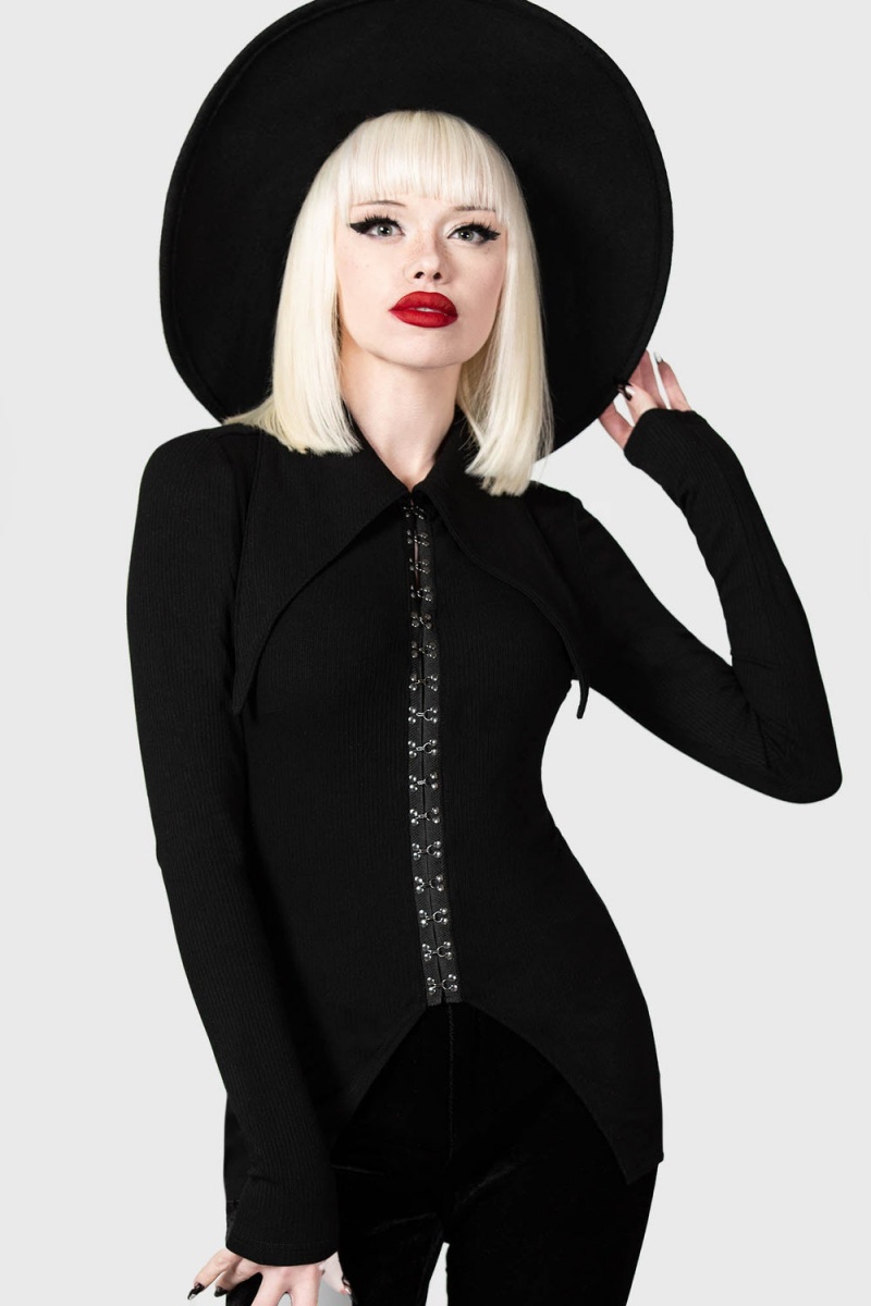 Killstar Phenex Shirt Oberteile Damen Schwarz | YUO243710