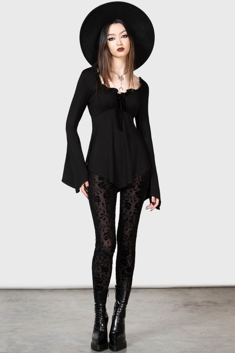 Killstar Pixie Dream Leggings Unterteile Damen Schwarz | UKO604982