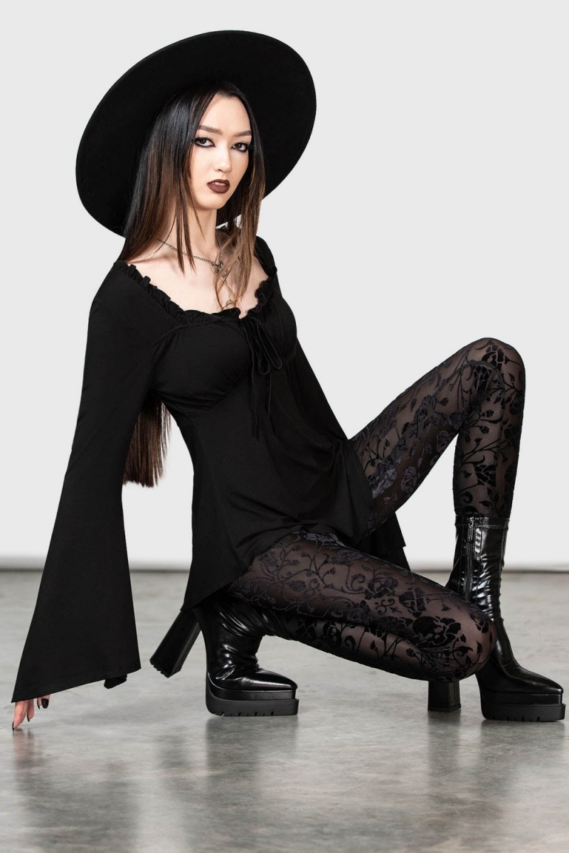 Killstar Pixie Dream Leggings Unterteile Damen Schwarz | UKO604982