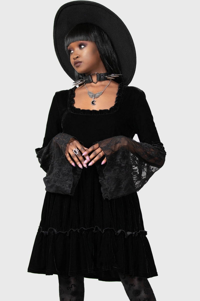 Killstar Prudence Kleider Kleid Damen Schwarz | GKP879642