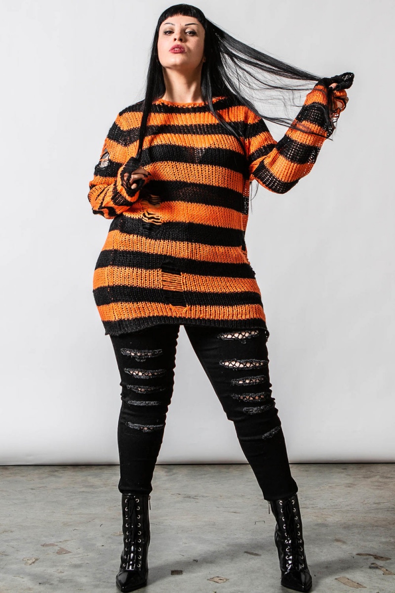 Killstar Pumpkin Knit Pullover Oberteile Herren Orange | FWJ947208